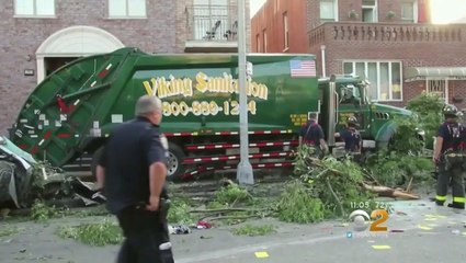 Garbage Truck Driver Drunkenly Takes Out An Entire Block