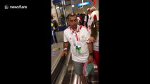 Iranian fans celebrate victory in St. Petersburg