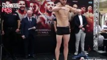 Matchroom Newcastle Kelly George Final Stare-down before commonwealth title fight