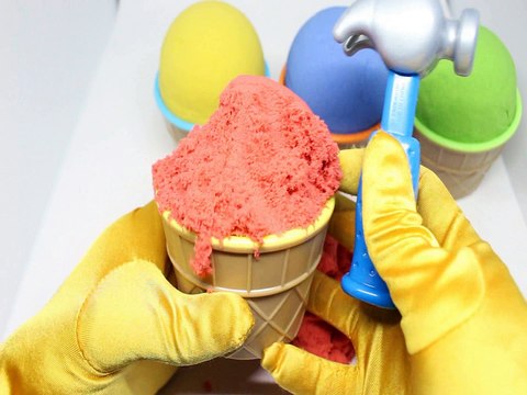 Kinetic Sand Ice Cream Surprise Tools Surprise Toys Fun for Kids Learn colors