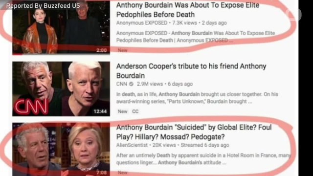 Conspiracy Theories Regarding Bourdain & Spade Deaths Spread On Youtube