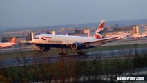 Airplanes landing and taking off