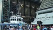 Big ship launch_ Float out of cruise ship Genting Dream 雲頂夢號 at Meyer Werft shipyard