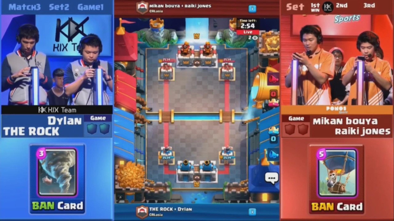 [Match 3] KIX vs PONOS Sports 2set 180616 - 클래시 로얄 리그 아시아 (CRL)