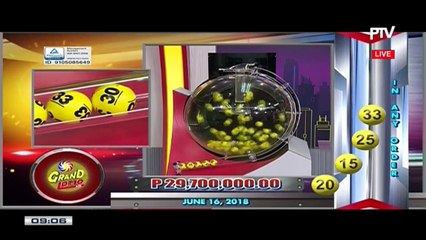 PCSO 9 PM Lotto Draw, June 16, 2018