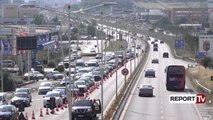Report Tv - Rifillojnë punimet, të hënën bllokohet sërish autostrada Tiranë - Durrës