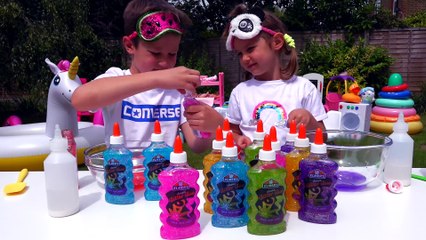 3 ЦВеТа Лизун ЧЕЛЛЕНДЖ или 3 COLORS OF GLUE SLIME CHALLENGE channel Mister Max & Miss Katy