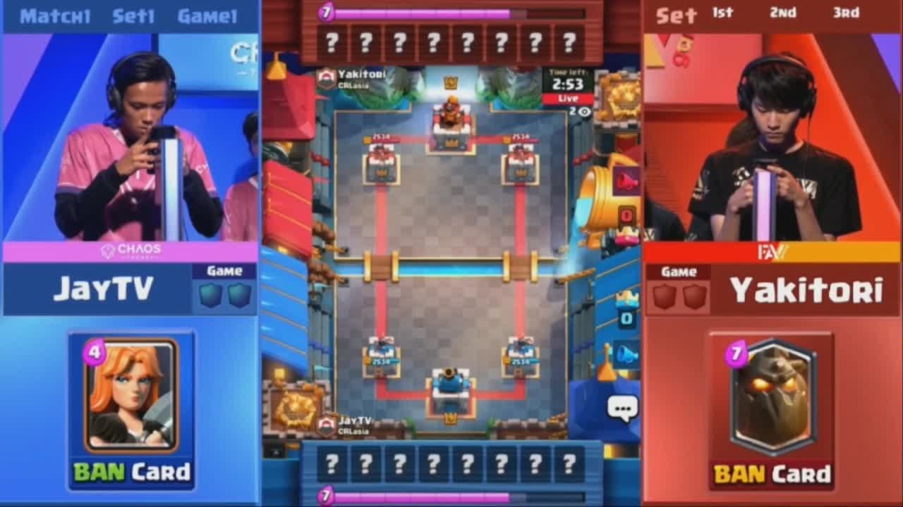[Match 1] Chaos Theory vs FAV Gaming 1set 180616 - 클래시 로얄 리그 아시아 (CRL)