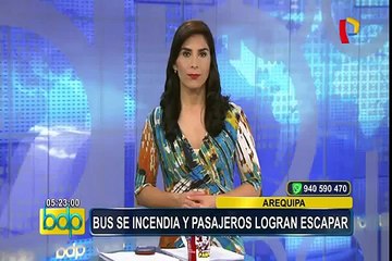 Bus que trasladaba a 40 pasajeros fue consumido por fuego