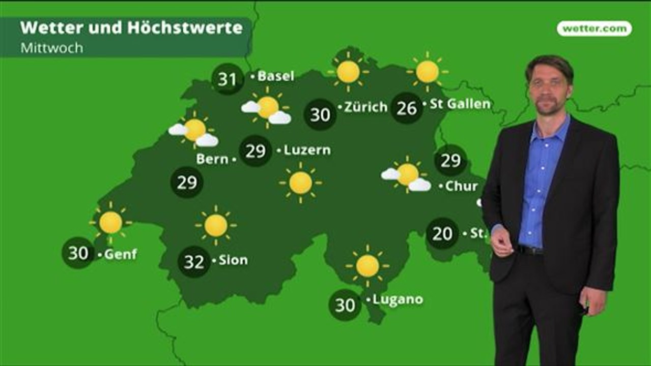 Das Wetter in der Schweiz am 18. Juni 2018