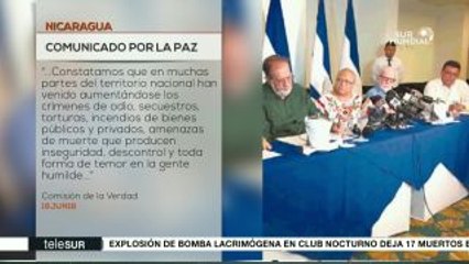 Nicaragua: Comisión de la Verdad pide que se mantenga el diálogo