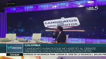 Colombia: Duque no se presenta a debate presidencial con Petro