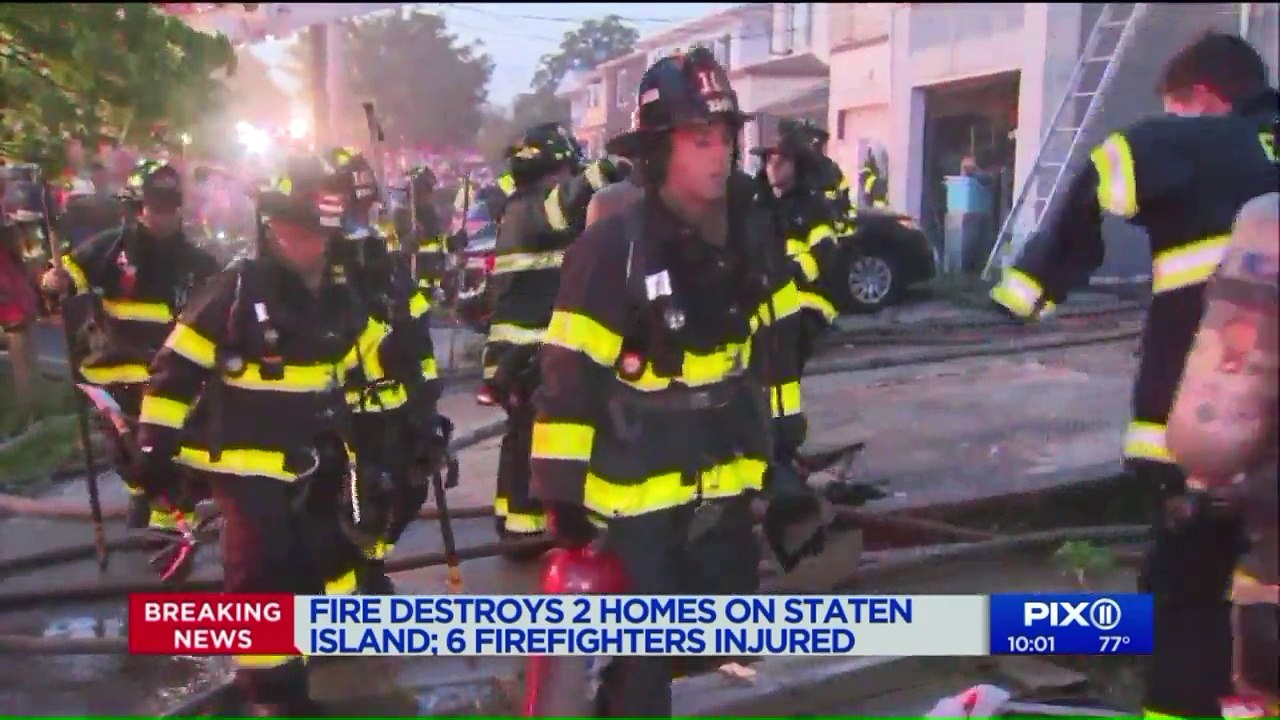Six Firefighters Injured While Battling Massive Fire in Staten Island Neighborhood