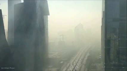 Des images de la formation d'un nuage de pollution à Pékin