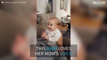 Adorable baby is at her happiest when her mom sings