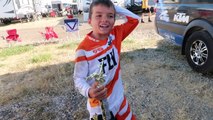  FINISHING FIRST SERIES OF MOTOCROSS WITH A TROPHY  KIDS FIRST DIRT BIKE RACE AWARD 