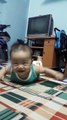 Baby Learns to Crawl Too Cute