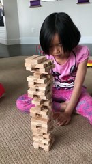 Addison wins Jenga over her mom....