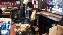 Video shows damage to restaurant after magnitude 6.1 quake hits Osaka