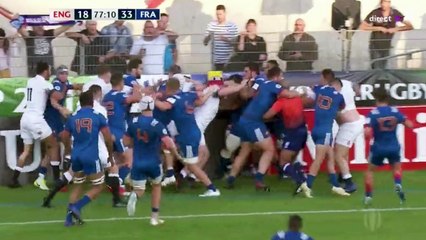 Petite bagarre générale entre les U20 français et anglais