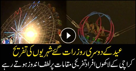 Millions of people in Karachi enjoyed leisure activities on second night of Eid
