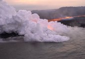 Aerial Footage Shows Lava Flow From Fissure to Hawaiian Coast