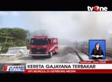 Kereta Api Gajayana Terbakar di Nganjuk, Jawa Timur.