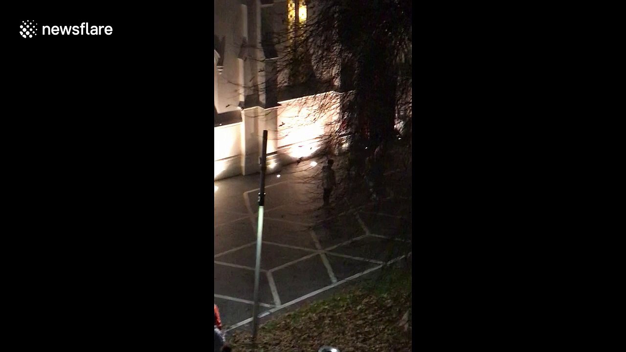 Man captured using 'flame thrower' during street fight in Auckland