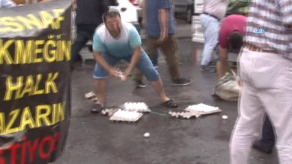 Pazarcı Eyleminde Meyve-sebzeler Havada Uçuştu