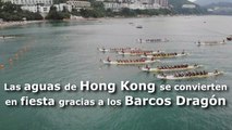 Las aguas de Hong Kong se convierten en fiesta gracias a los Barcos Dragón