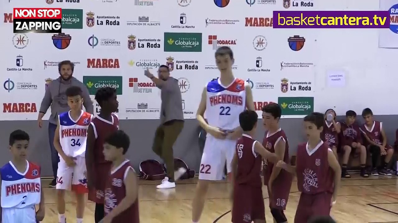 À seulement 12 ans, ce basketteur canadien de 2 mètres terrasse ses  adversaires ! (vidéo) - Vidéo Dailymotion