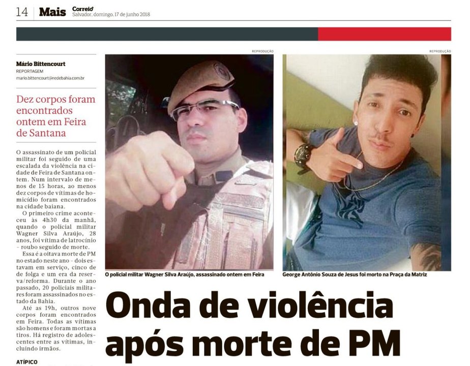 Onda de violência apos morte de PM: Feira repete Salvador