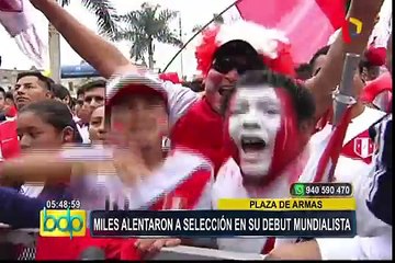 Centro de Lima: en la Plaza de Armas miles vibraron con el debut de la Bicolor