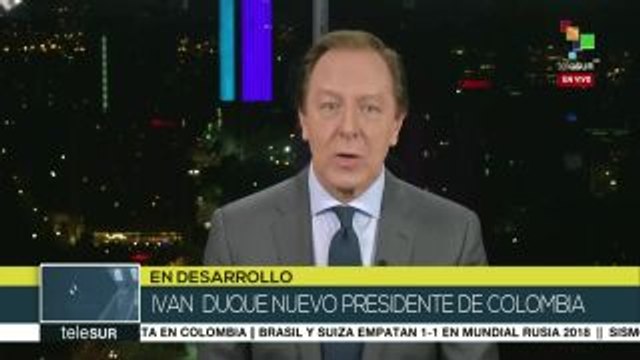 teleSUR Noticias: Colombia: Iván Duque resultó electo como presidente