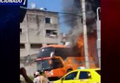 Bus de transporte interprovincial se incendió al norte de Guayaquil