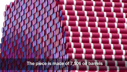 Giant Christo sculpture of 7,506 barrels unveiled in London