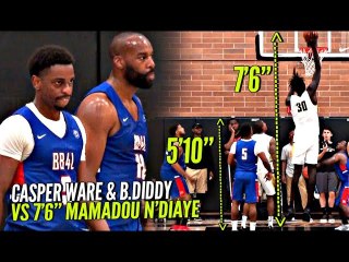 Baron Davis & 5'10 Casper Ware vs 7'6 Mamadou N'Diaye!! Got POPPIN' at The Drew!