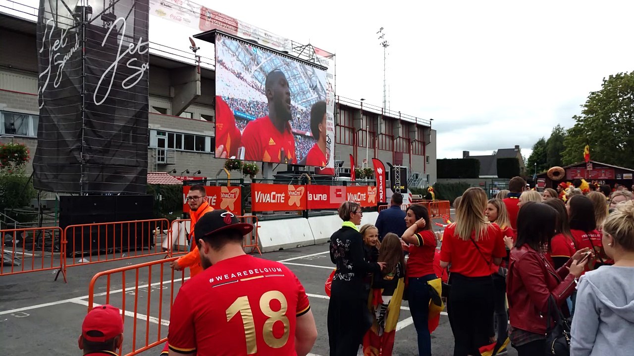 La fête à la Fan Zone de Mouscron au Canonnier  lors de Belgique - Panama Coupe du Monde 2018