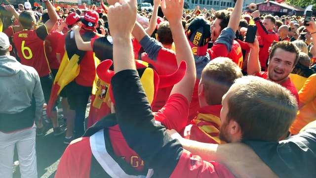 La fête à la Fan Zone de Mouscron au Canonnier lors de Belgique - Panama Coupe du Monde 2018