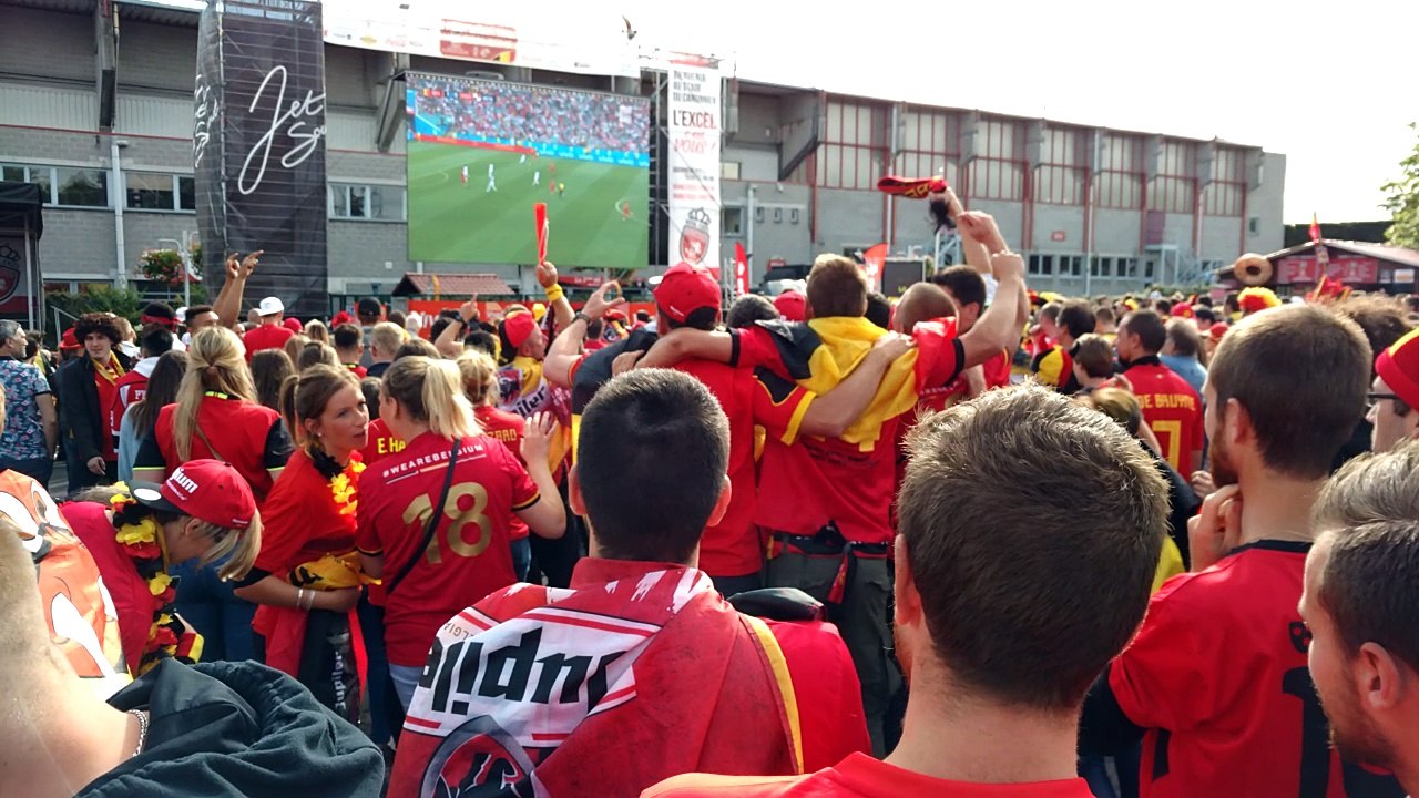 La fête à la Fan Zone de Mouscron au Canonnier  lors de Belgique - Panama Coupe du Monde 2018