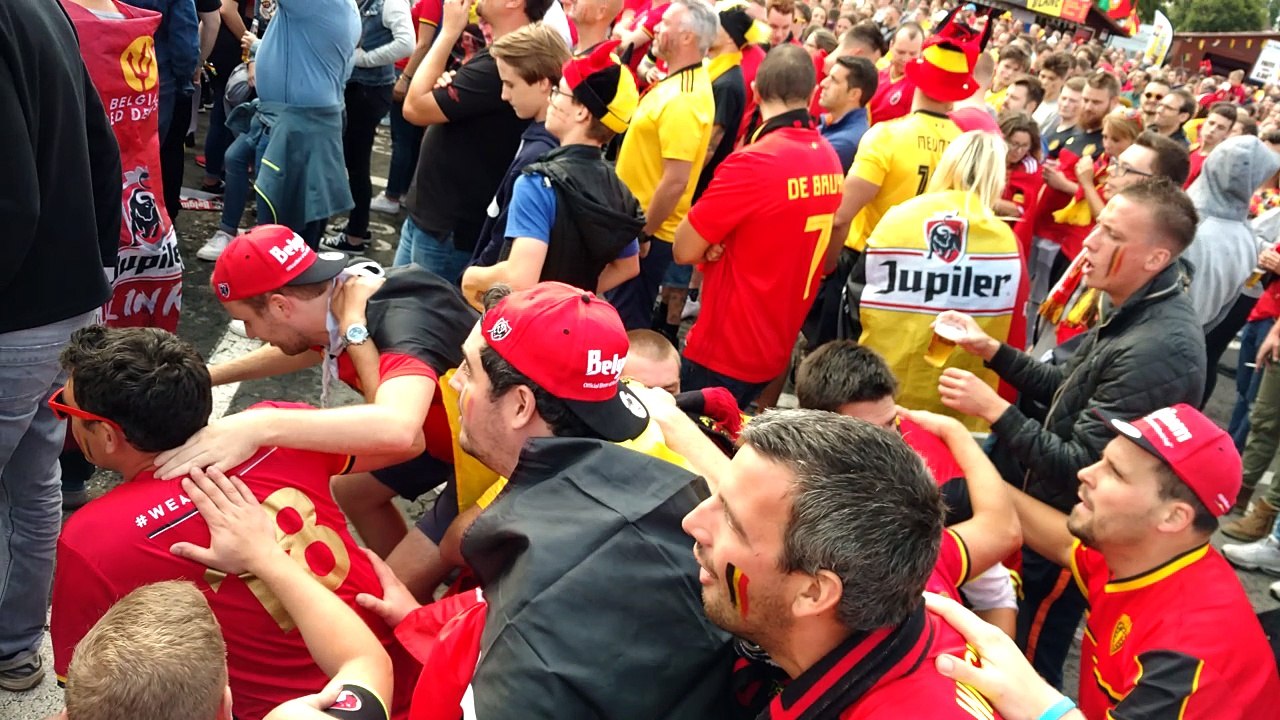 La fête à la Fan Zone de Mouscron au Canonnier  lors de Belgique - Panama Coupe du Monde 2018