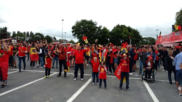 La fête à la Fan Zone de Mouscron au Canonnier lors de Belgique - Panama Coupe du Monde 2018
