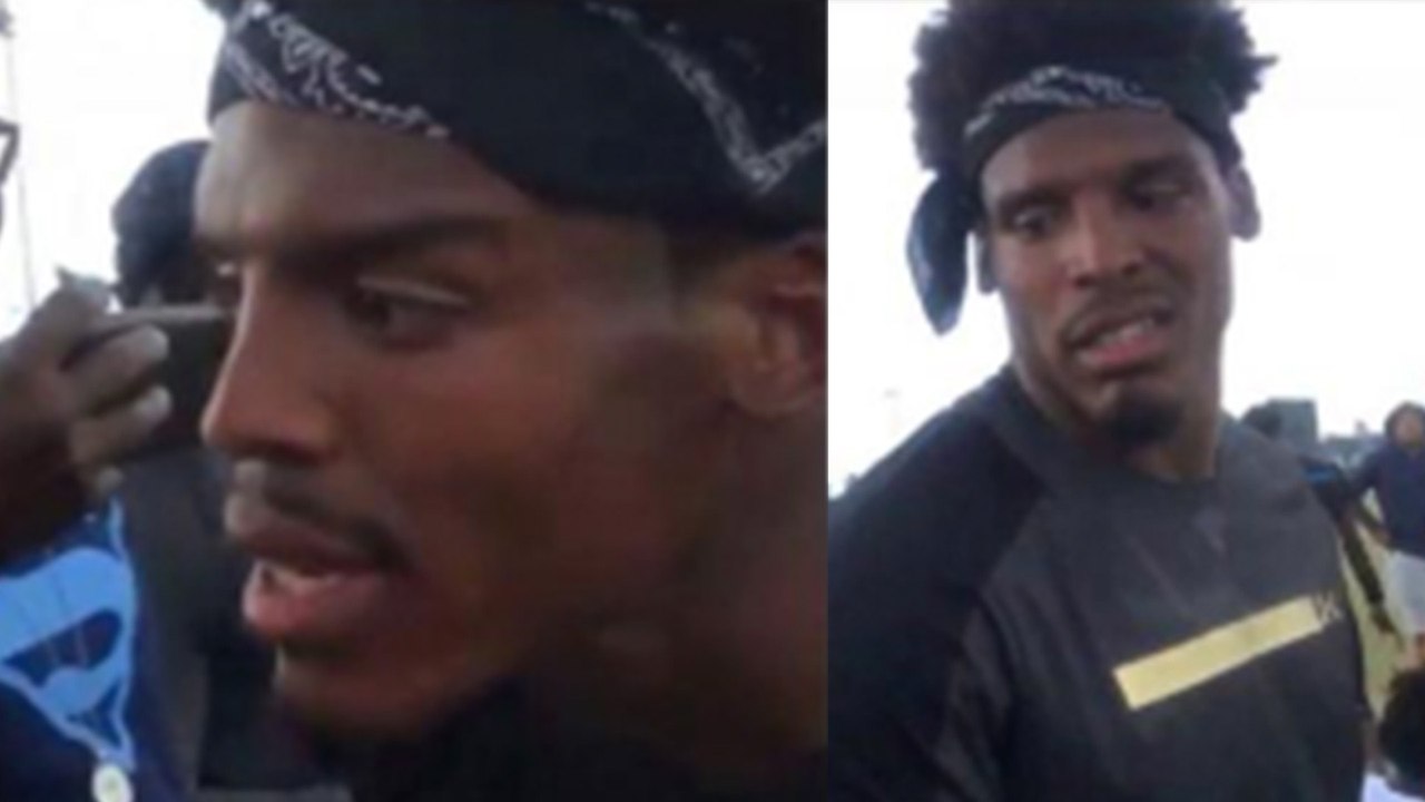 Cam Newton Gets In the Face Of Trash Talking Teen! Almost FIGHT!