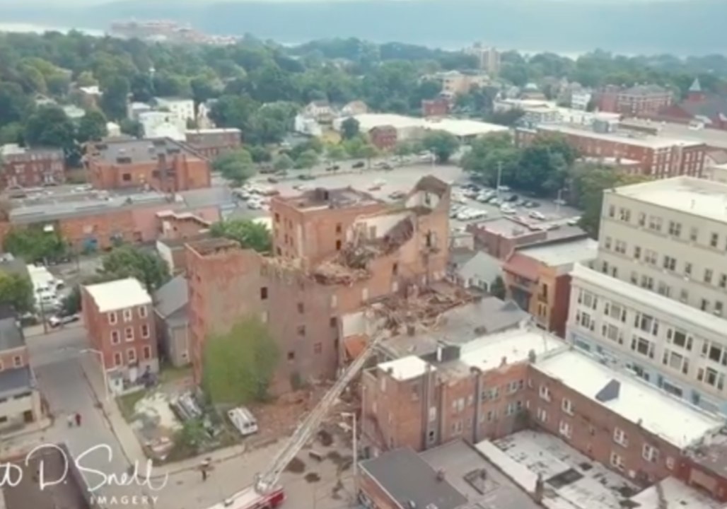 Drone Video Shows Collapsed Poughkeepsie Building