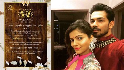 Rubina Dilaik - Abhinav Shukla Wedding: Here's the RECEPTION CARD; check out । FilmiBeat