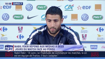 Pour Fekir, son entrée en jeu face à l'Australie n'a pas été "très convaincante"