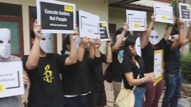 Grupos de derechos humanos protestan por la ejecución de un preso en Tailandia