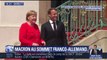 Emmanuel Macron accueilli par Angela Merkel avant le conseil franco-allemand
