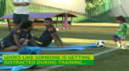 Marcelo distracted by son at Brazil training