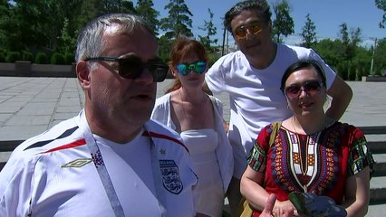 England fans in Volgograd react to win against Tunisia
